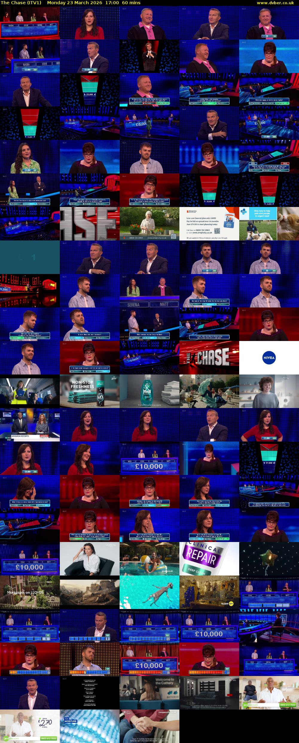 The Chase (ITV1) Monday 23 March 2026 17:00 - 18:00