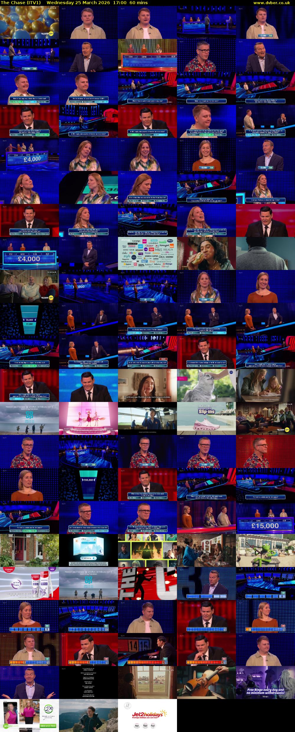 The Chase (ITV1) Wednesday 25 March 2026 17:00 - 18:00