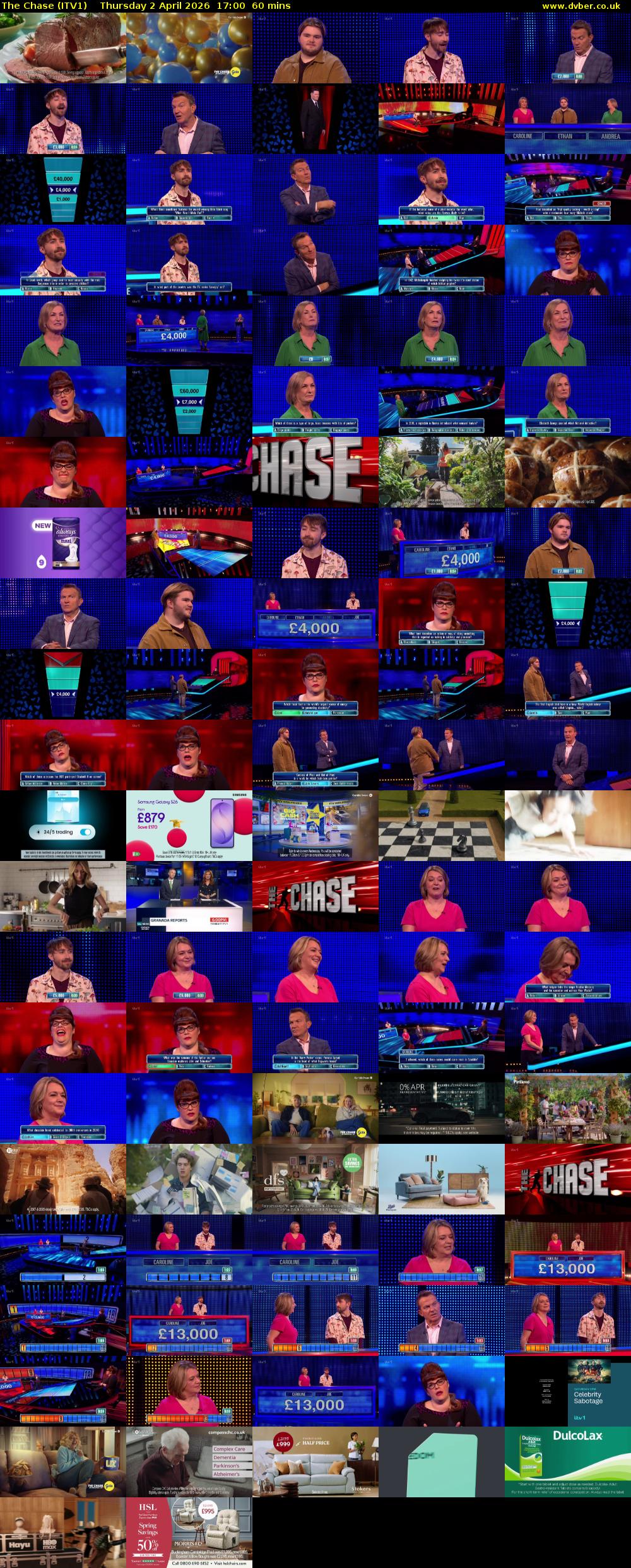 The Chase (ITV1) Thursday 2 April 2026 17:00 - 18:00