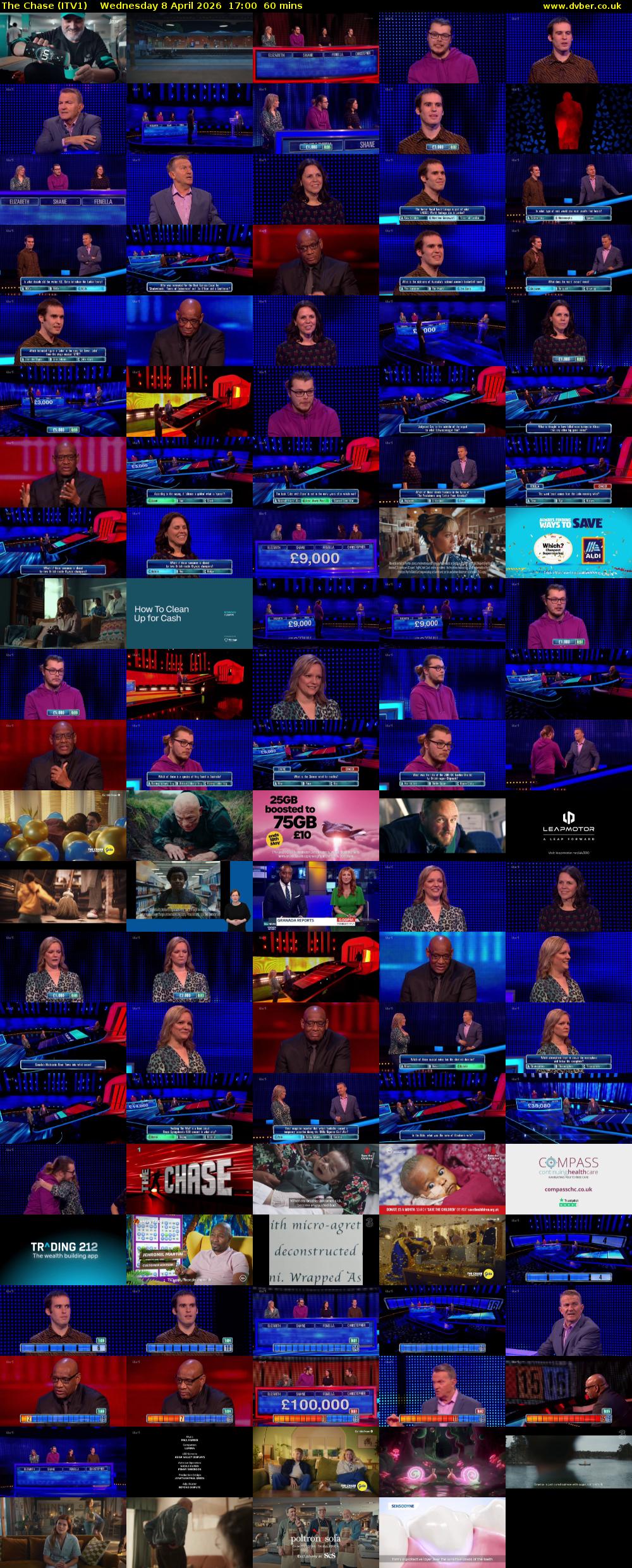 The Chase (ITV1) Wednesday 8 April 2026 17:00 - 18:00