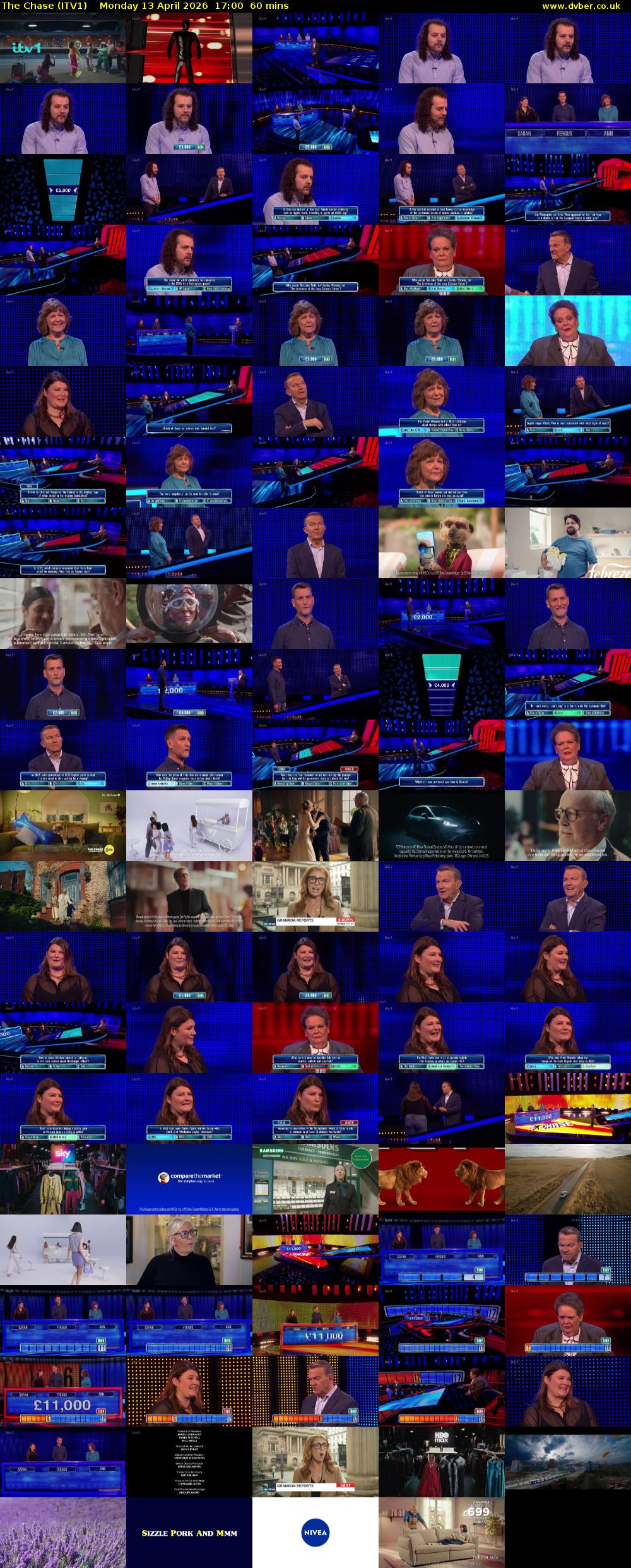 The Chase (ITV1) Monday 13 April 2026 17:00 - 18:00