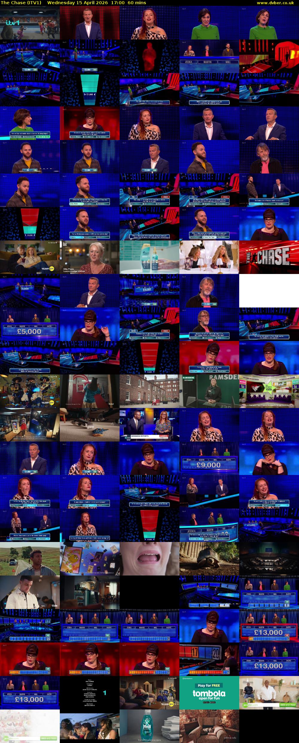 The Chase (ITV1) Wednesday 15 April 2026 17:00 - 18:00