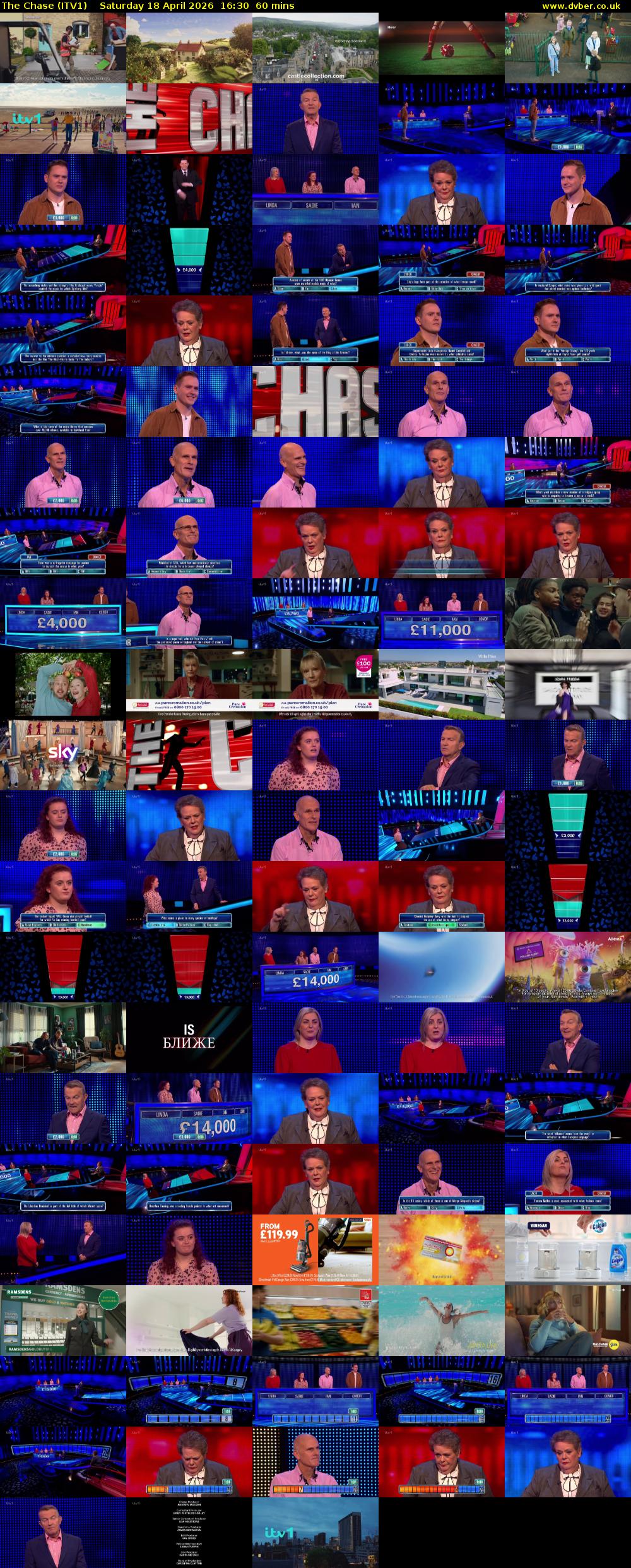The Chase (ITV1) Saturday 18 April 2026 16:30 - 17:30
