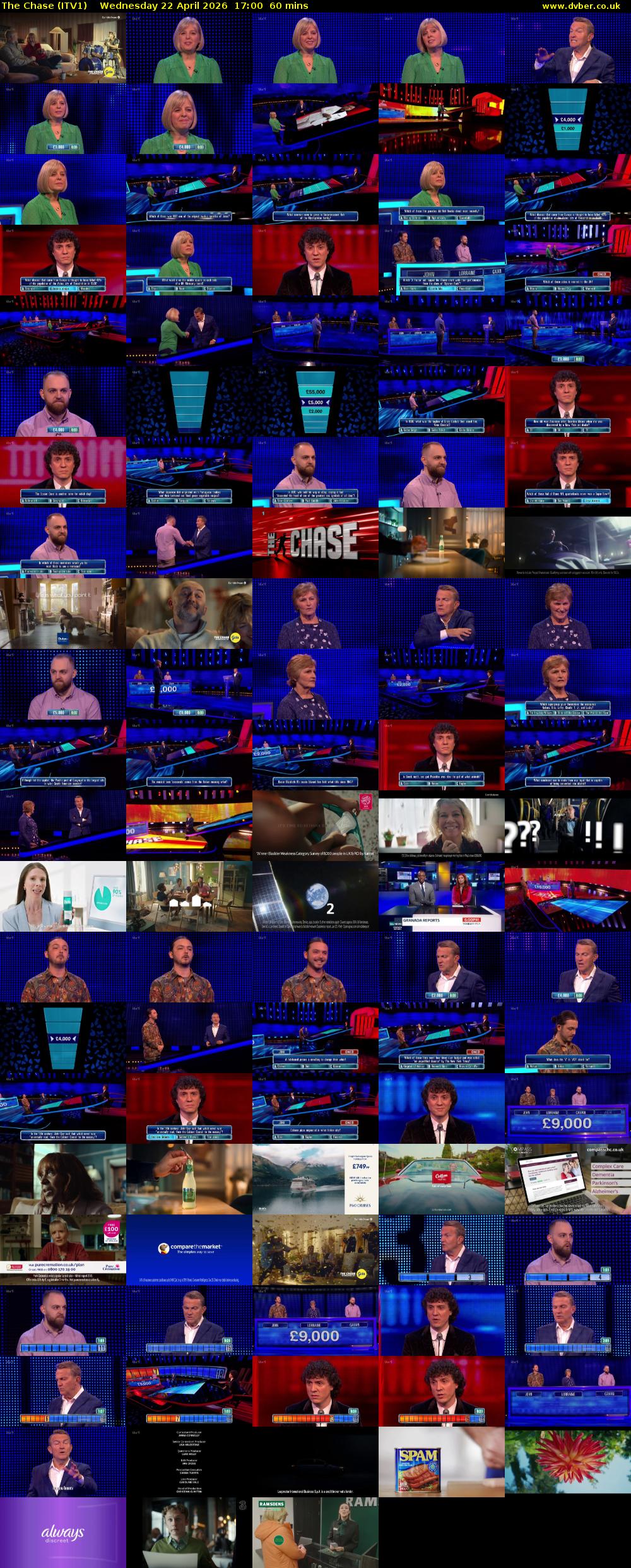 The Chase (ITV1) Wednesday 22 April 2026 17:00 - 18:00