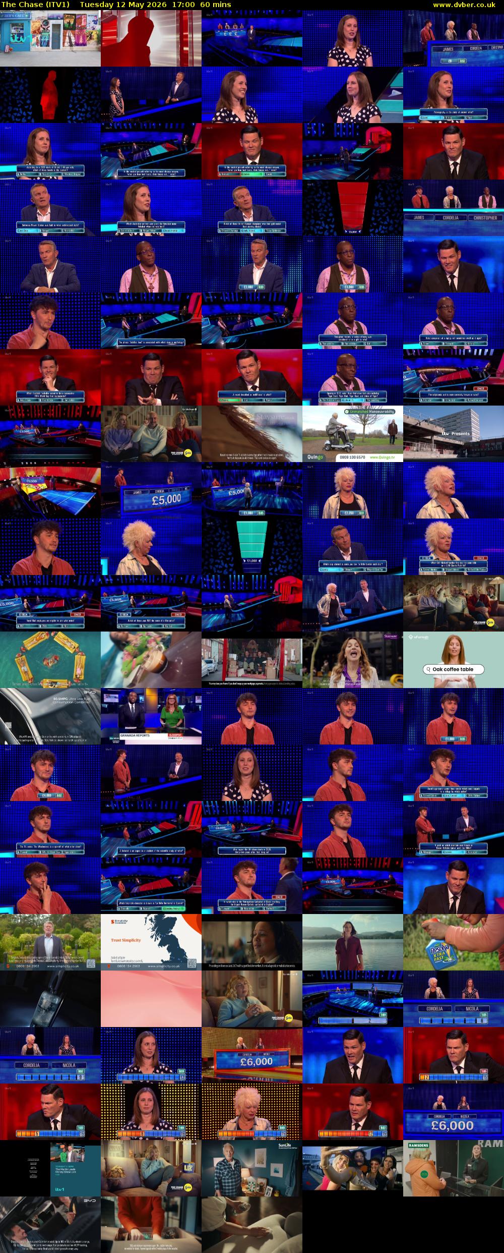 The Chase (ITV1) Tuesday 12 May 2026 17:00 - 18:00