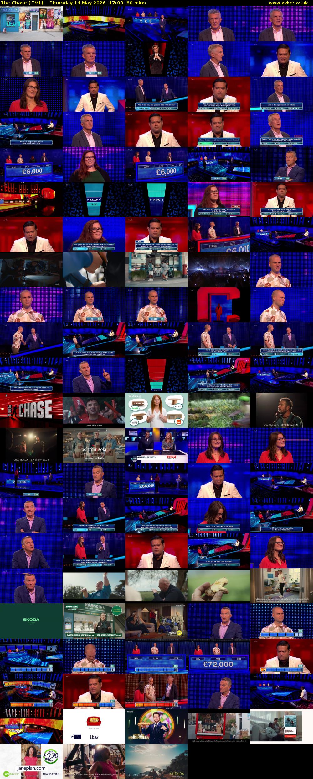 The Chase (ITV1) Thursday 14 May 2026 17:00 - 18:00