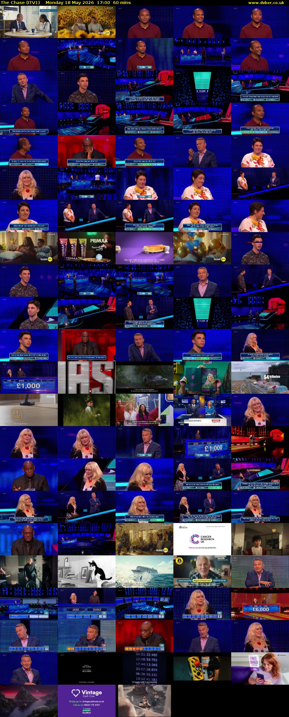 The Chase (ITV1) Monday 18 May 2026 17:00 - 18:00