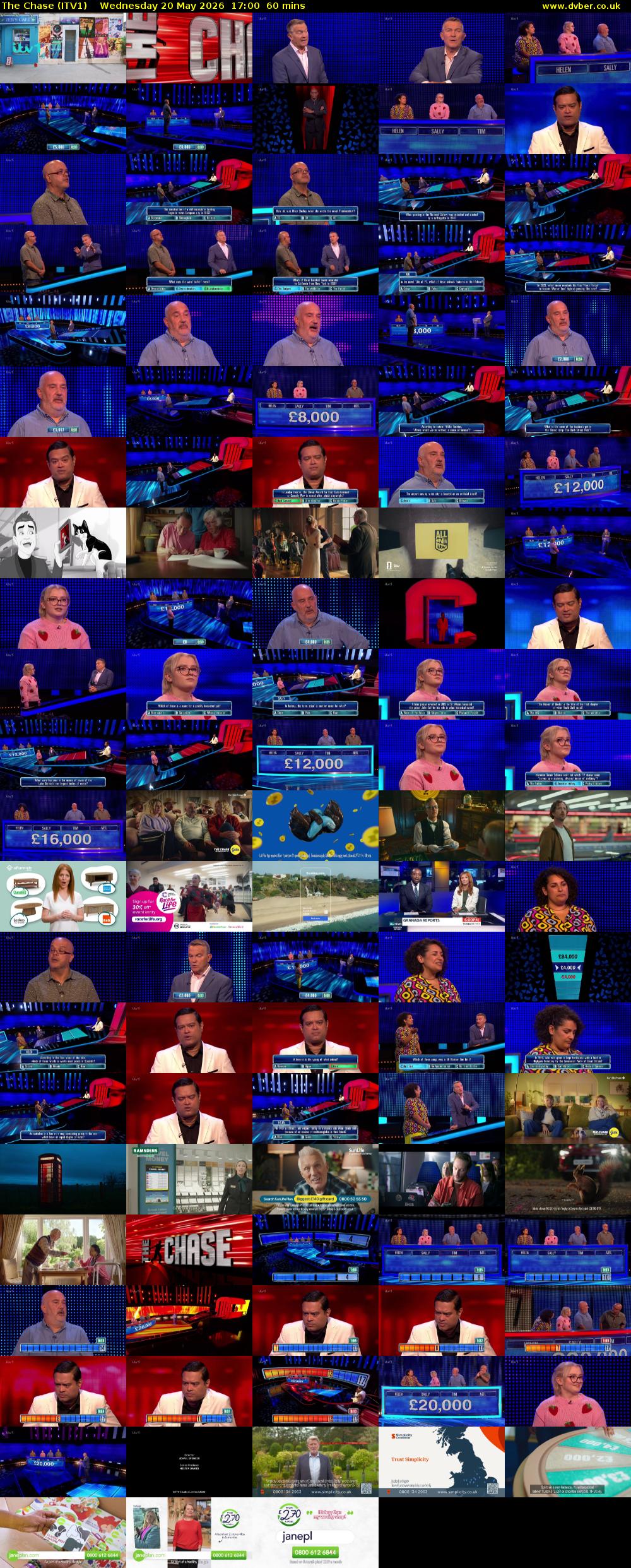 The Chase (ITV1) Wednesday 20 May 2026 17:00 - 18:00