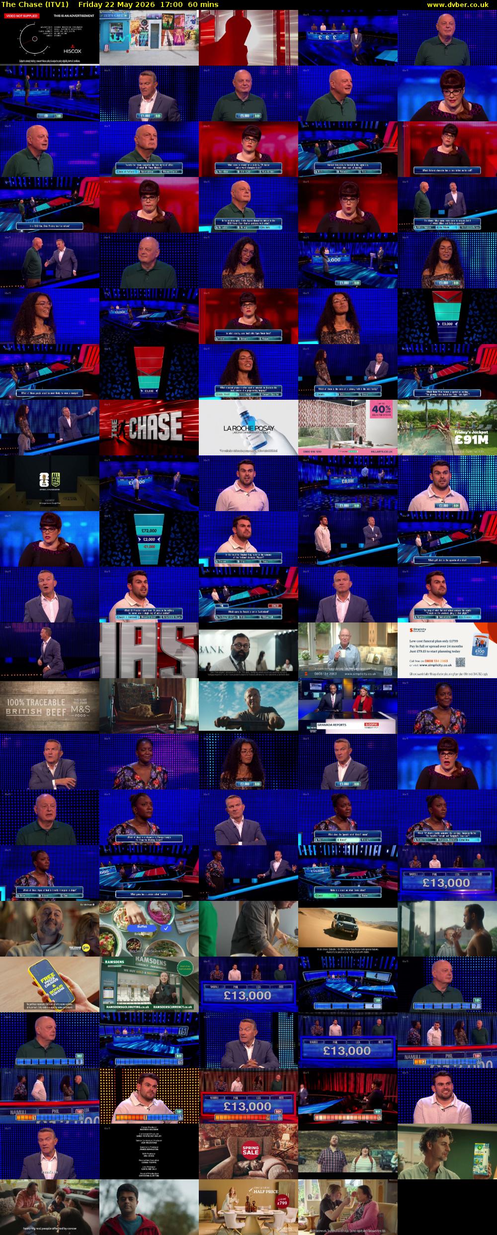 The Chase (ITV1) Friday 22 May 2026 17:00 - 18:00