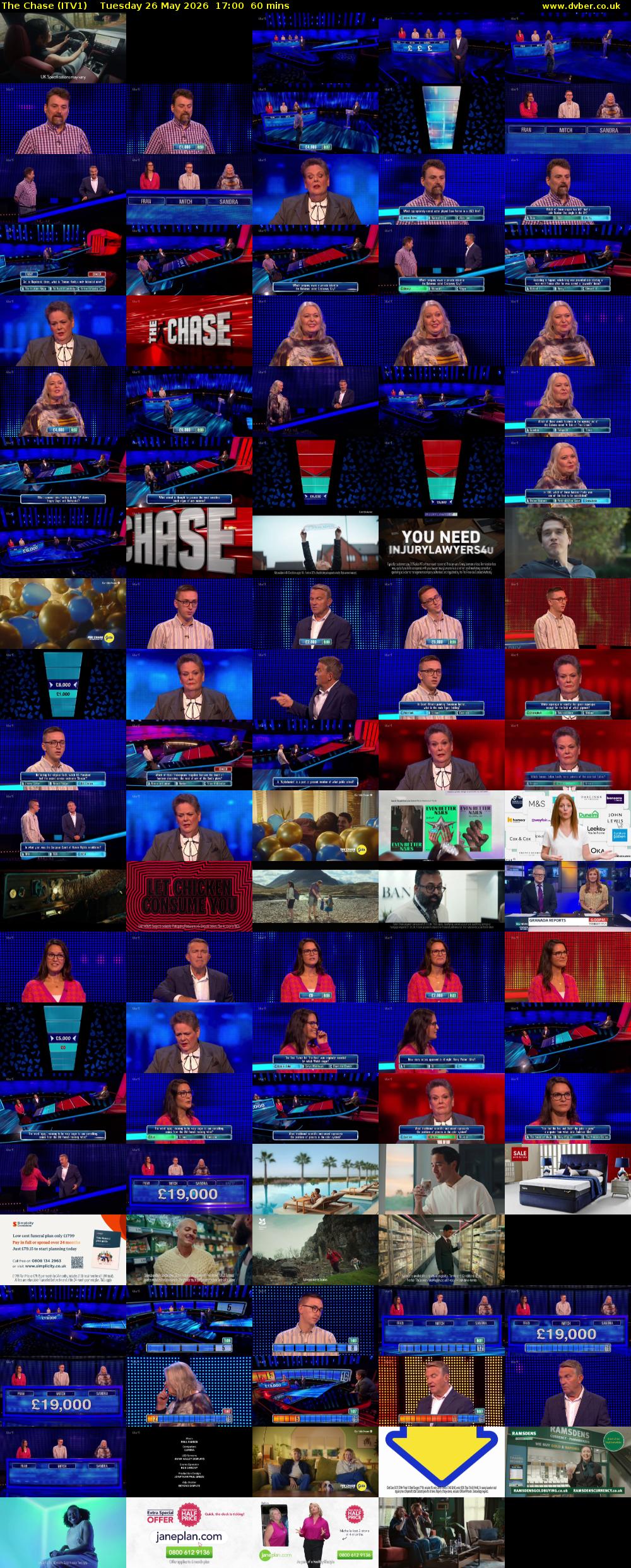 The Chase (ITV1) Tuesday 26 May 2026 17:00 - 18:00