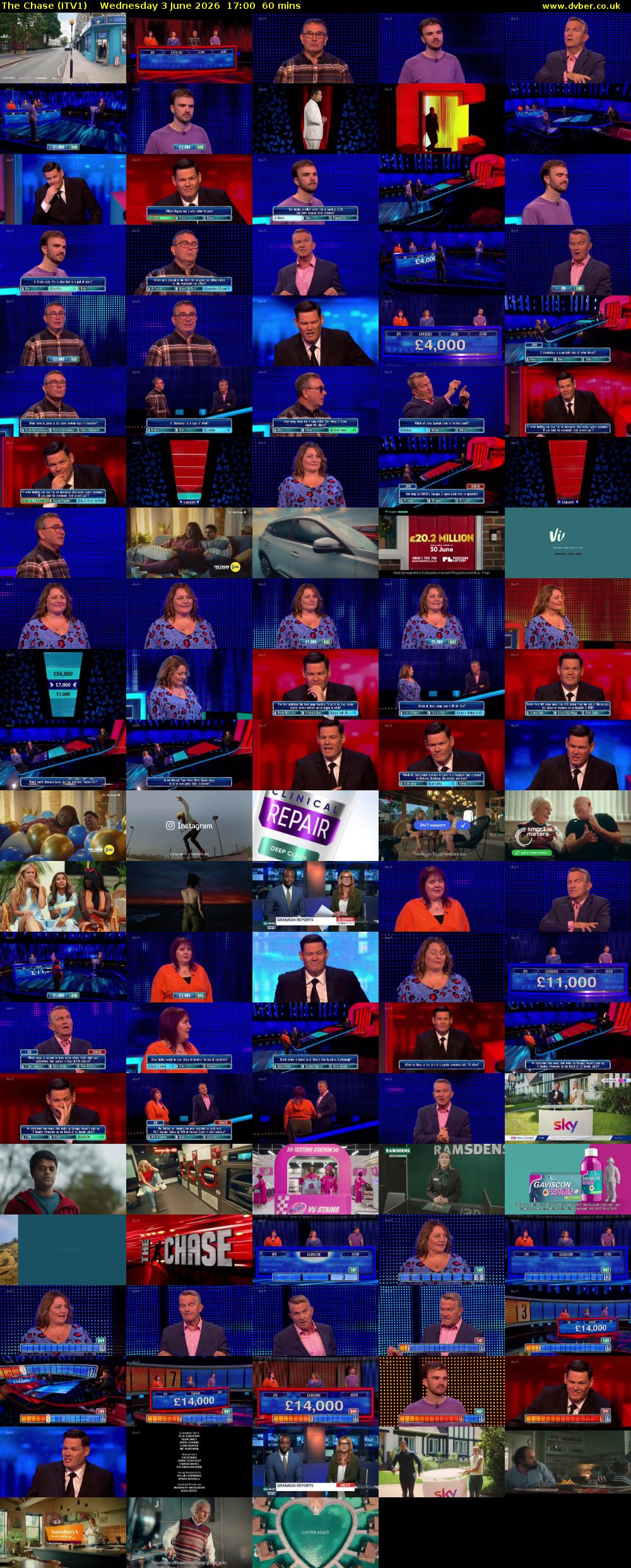 The Chase (ITV1) Wednesday 3 June 2026 17:00 - 18:00