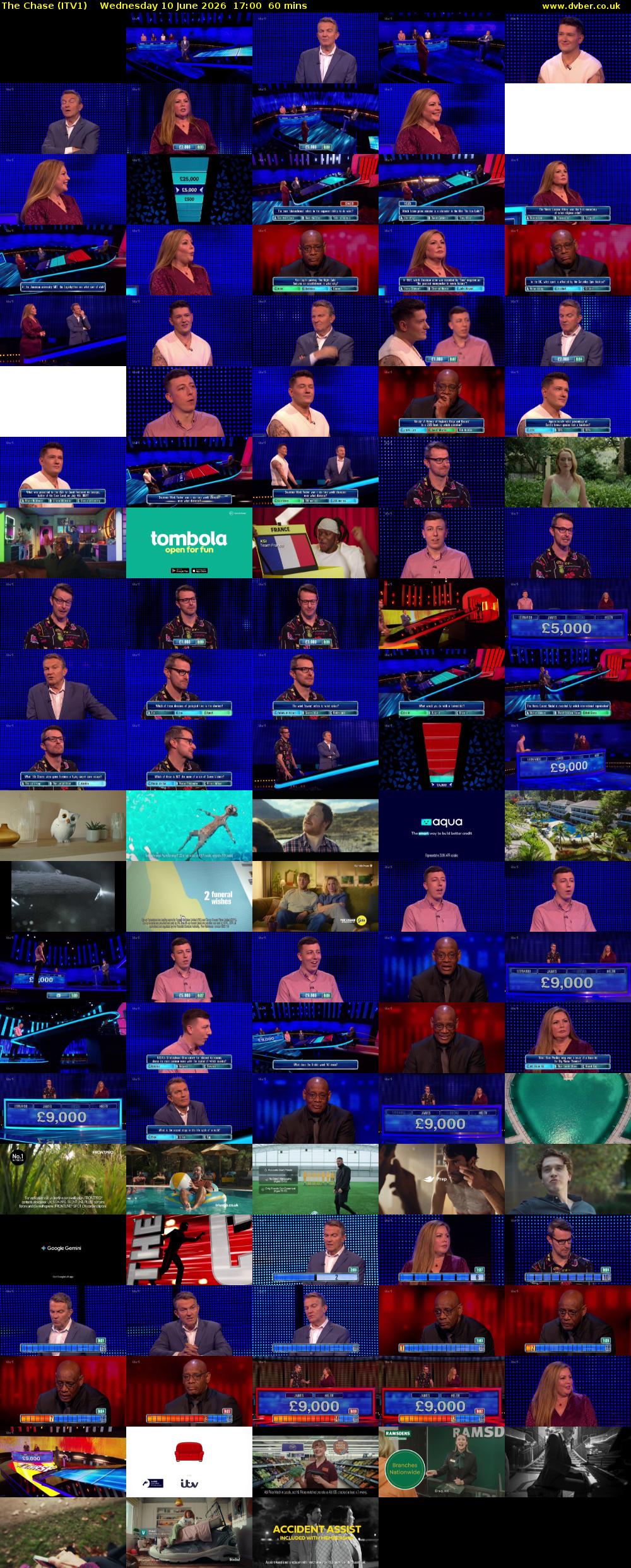 The Chase (ITV1) Wednesday 10 June 2026 17:00 - 18:00