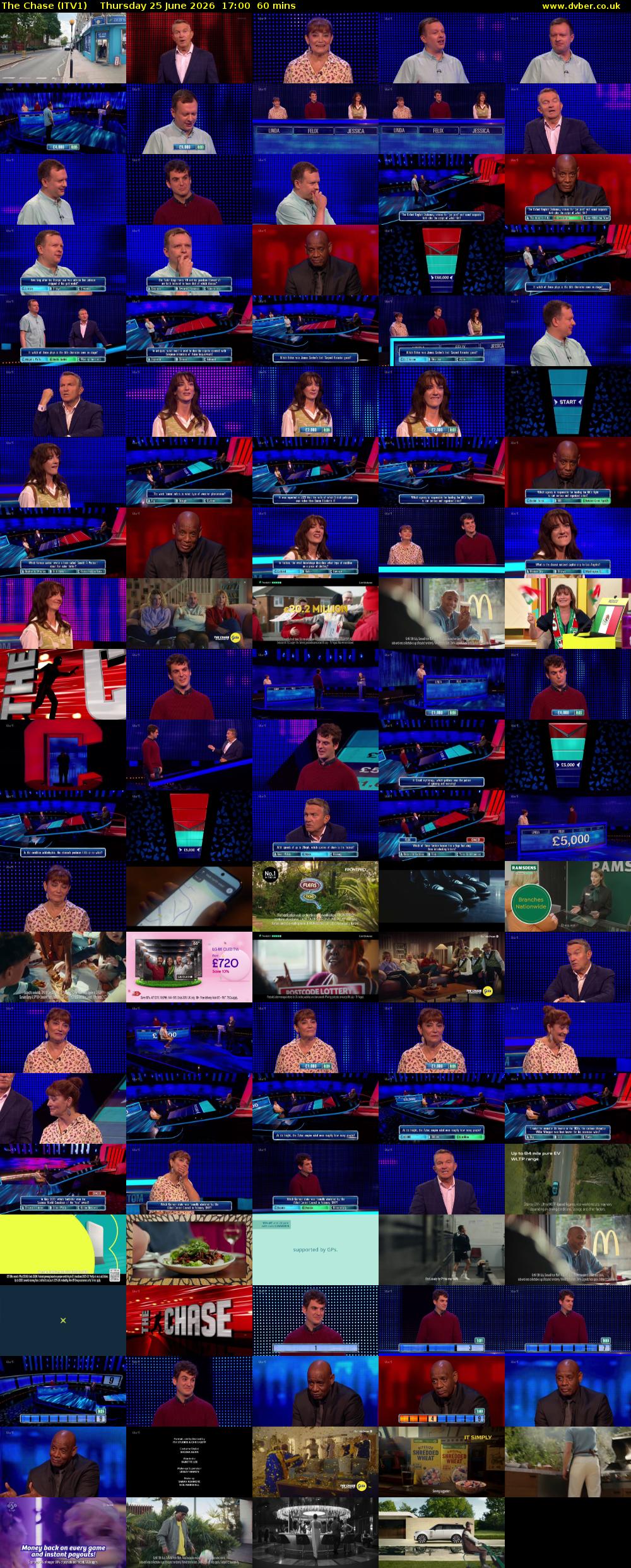 The Chase (ITV1) Thursday 25 June 2026 17:00 - 18:00