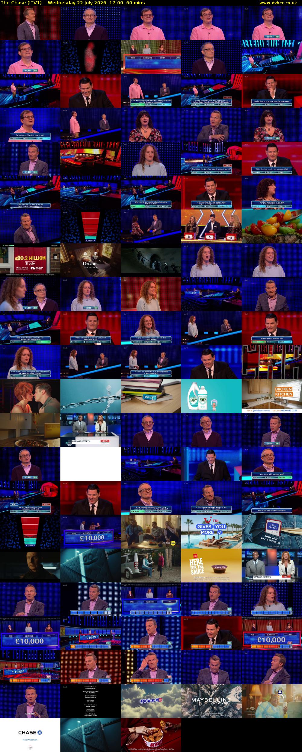 The Chase (ITV1) Wednesday 22 July 2026 17:00 - 18:00