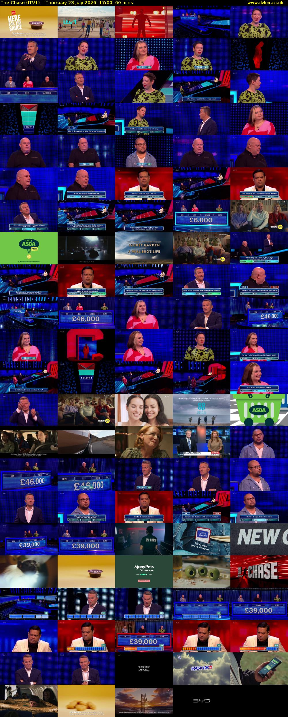 The Chase (ITV1) Thursday 23 July 2026 17:00 - 18:00