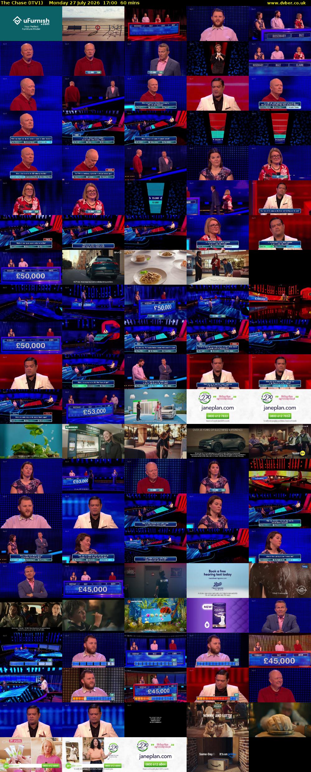 The Chase (ITV1) Monday 27 July 2026 17:00 - 18:00