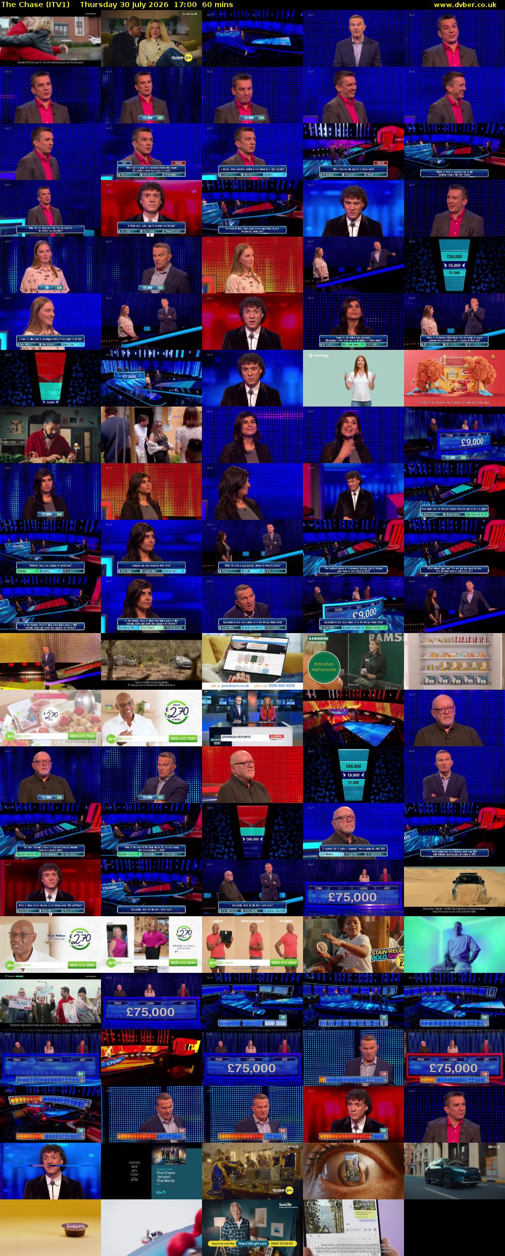 The Chase (ITV1) Thursday 30 July 2026 17:00 - 18:00