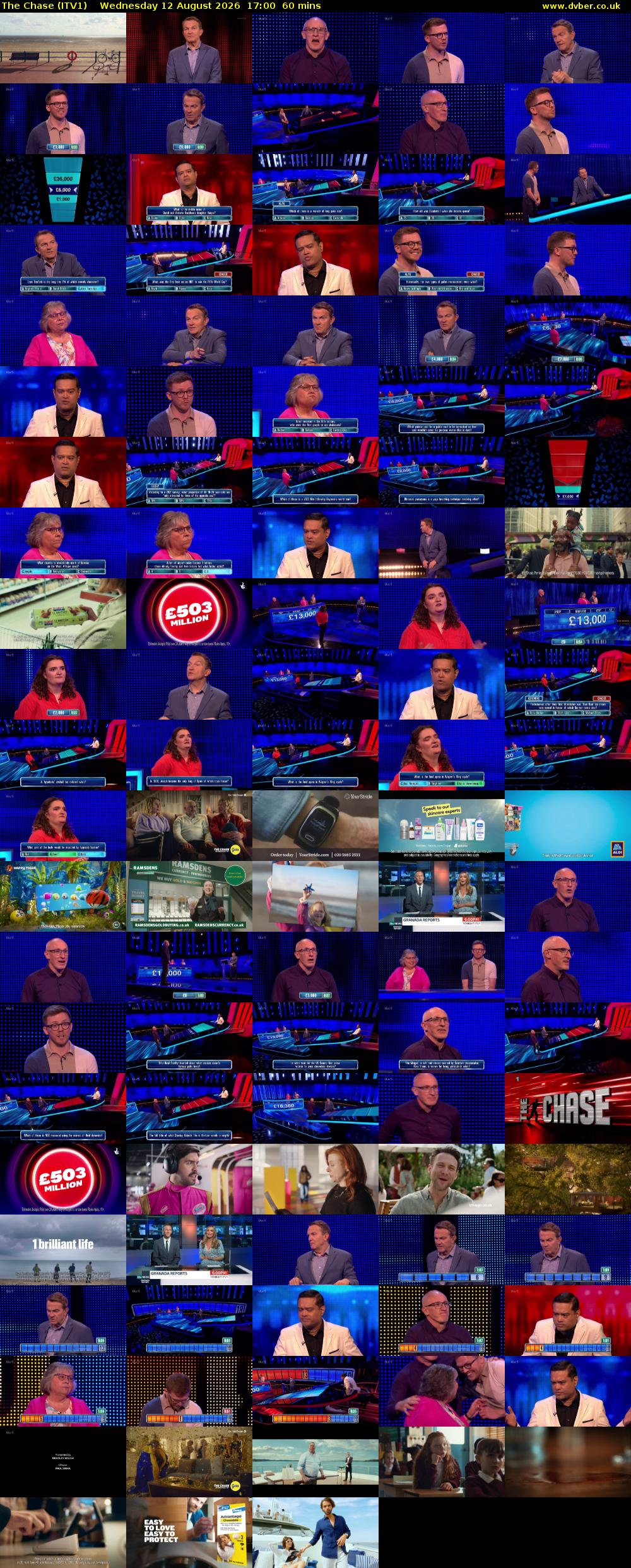The Chase (ITV1) Wednesday 12 August 2026 17:00 - 18:00