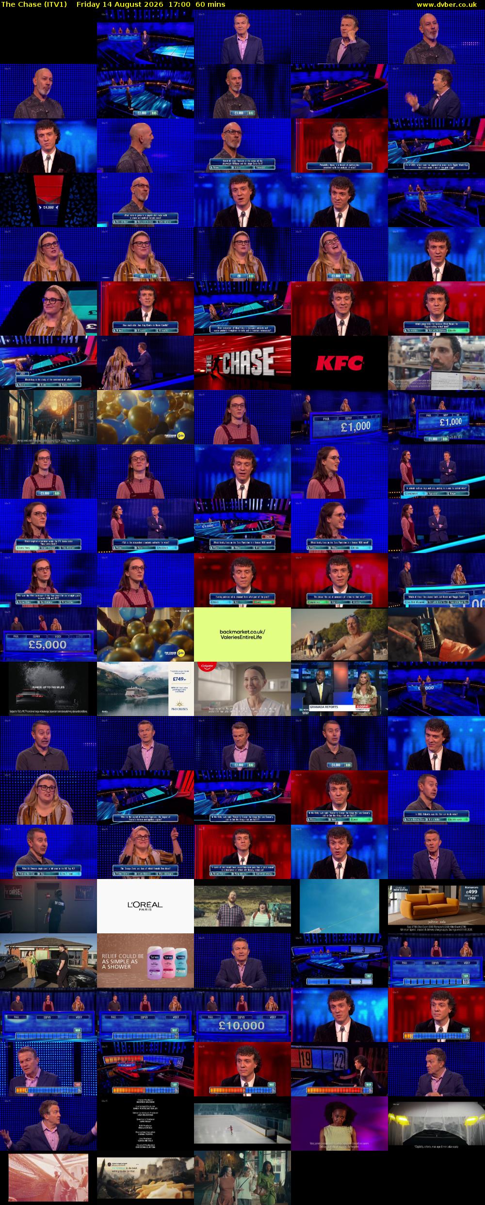 The Chase (ITV1) Friday 14 August 2026 17:00 - 18:00