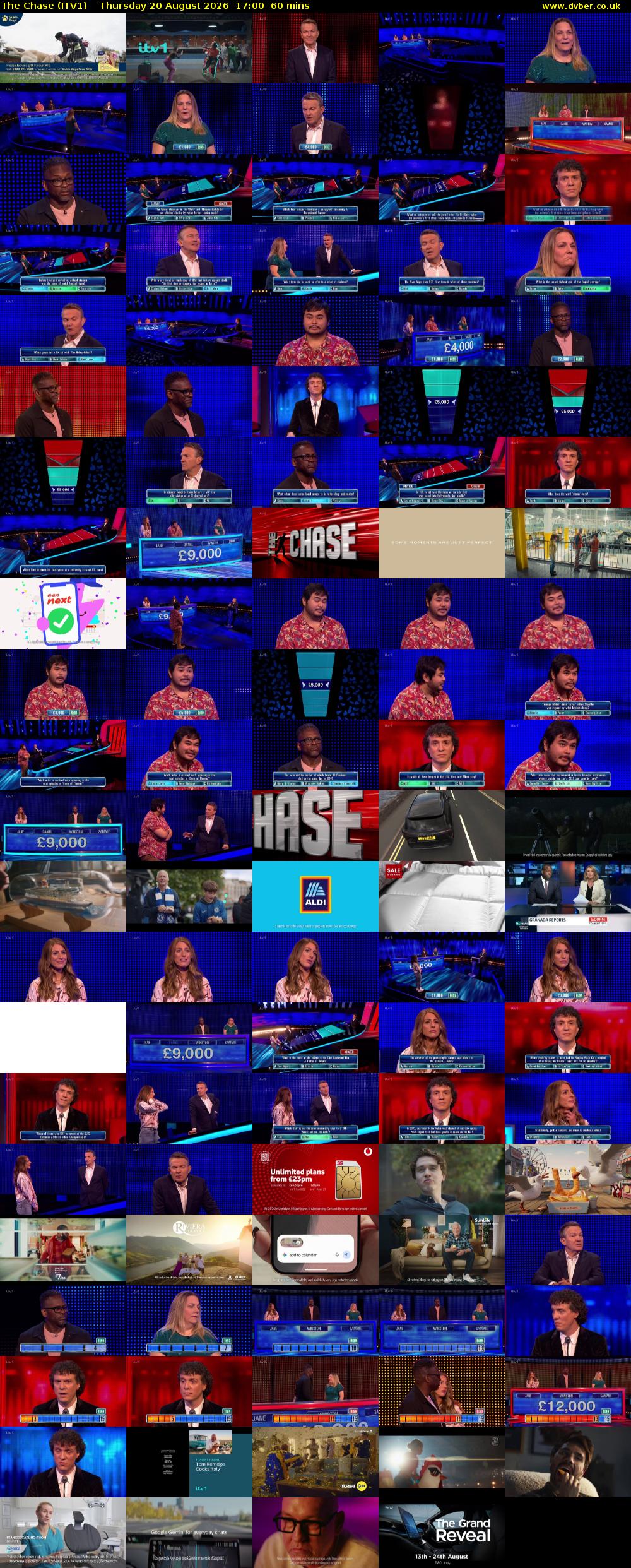 The Chase (ITV1) Thursday 20 August 2026 17:00 - 18:00
