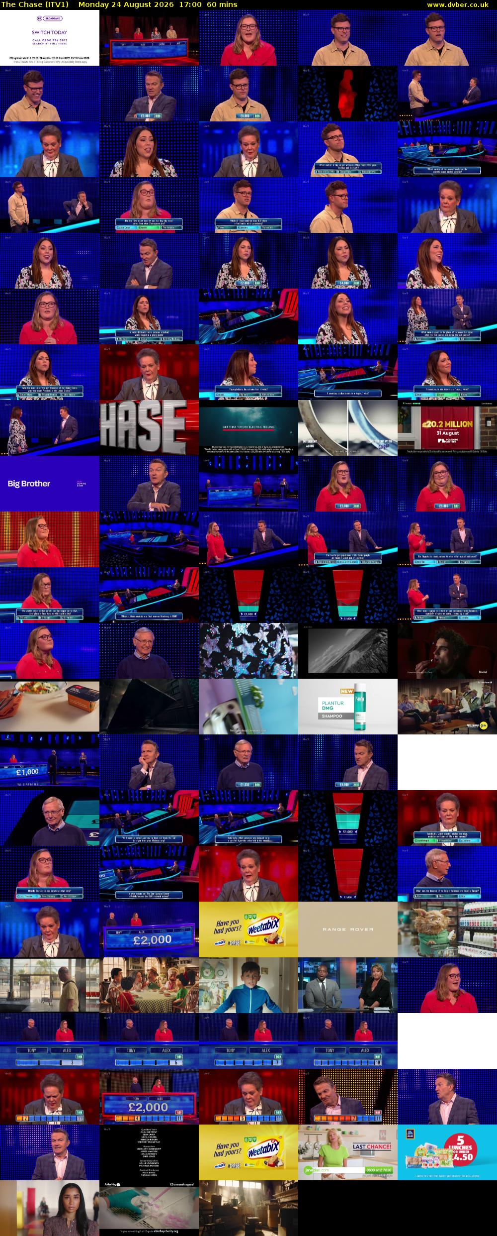 The Chase (ITV1) Monday 24 August 2026 17:00 - 18:00