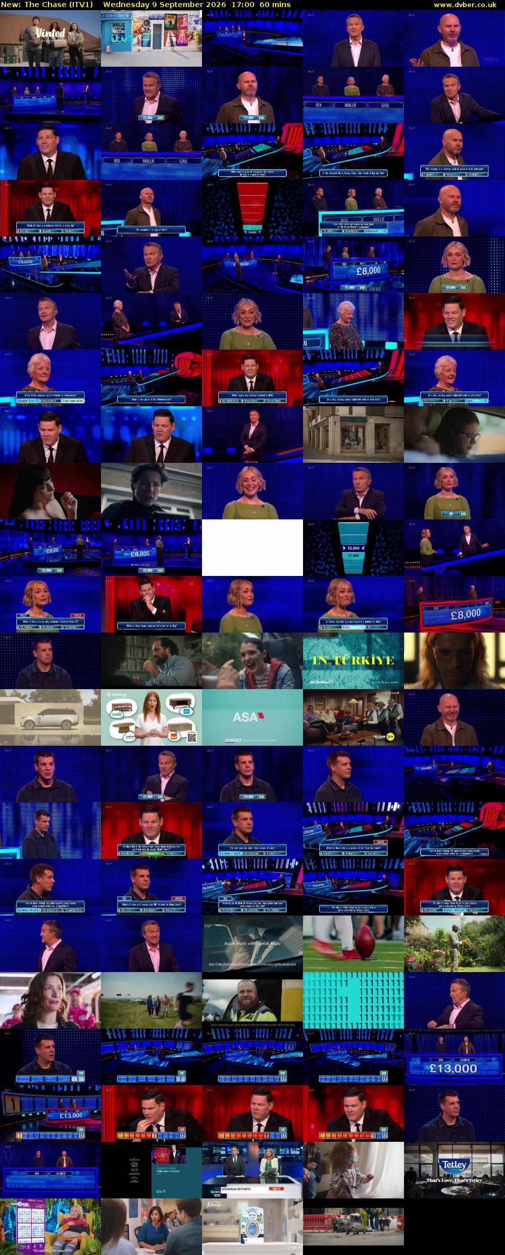 The Chase (ITV1) Wednesday 9 September 2026 17:00 - 18:00
