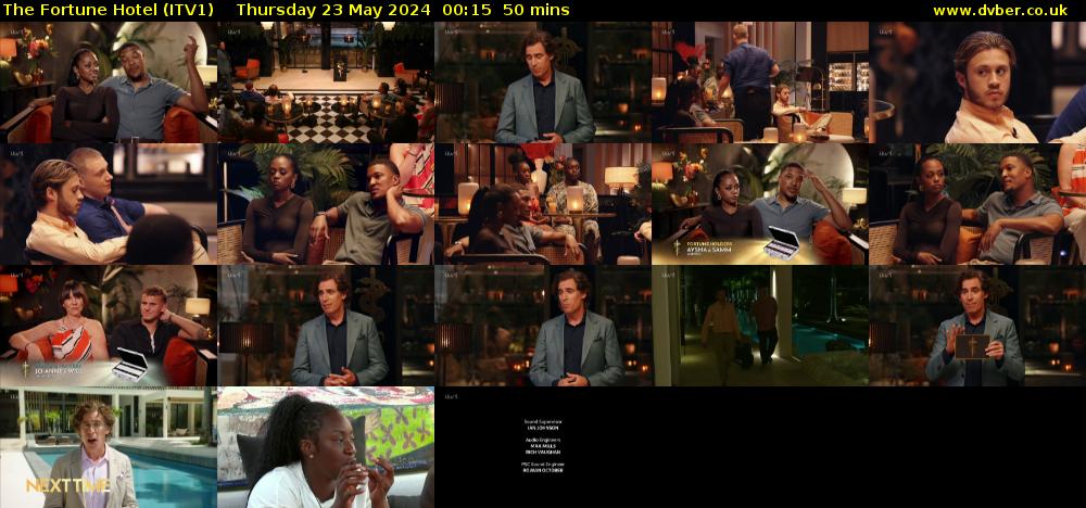 The Fortune Hotel (ITV1) Thursday 23 May 2024 00:15 - 01:05