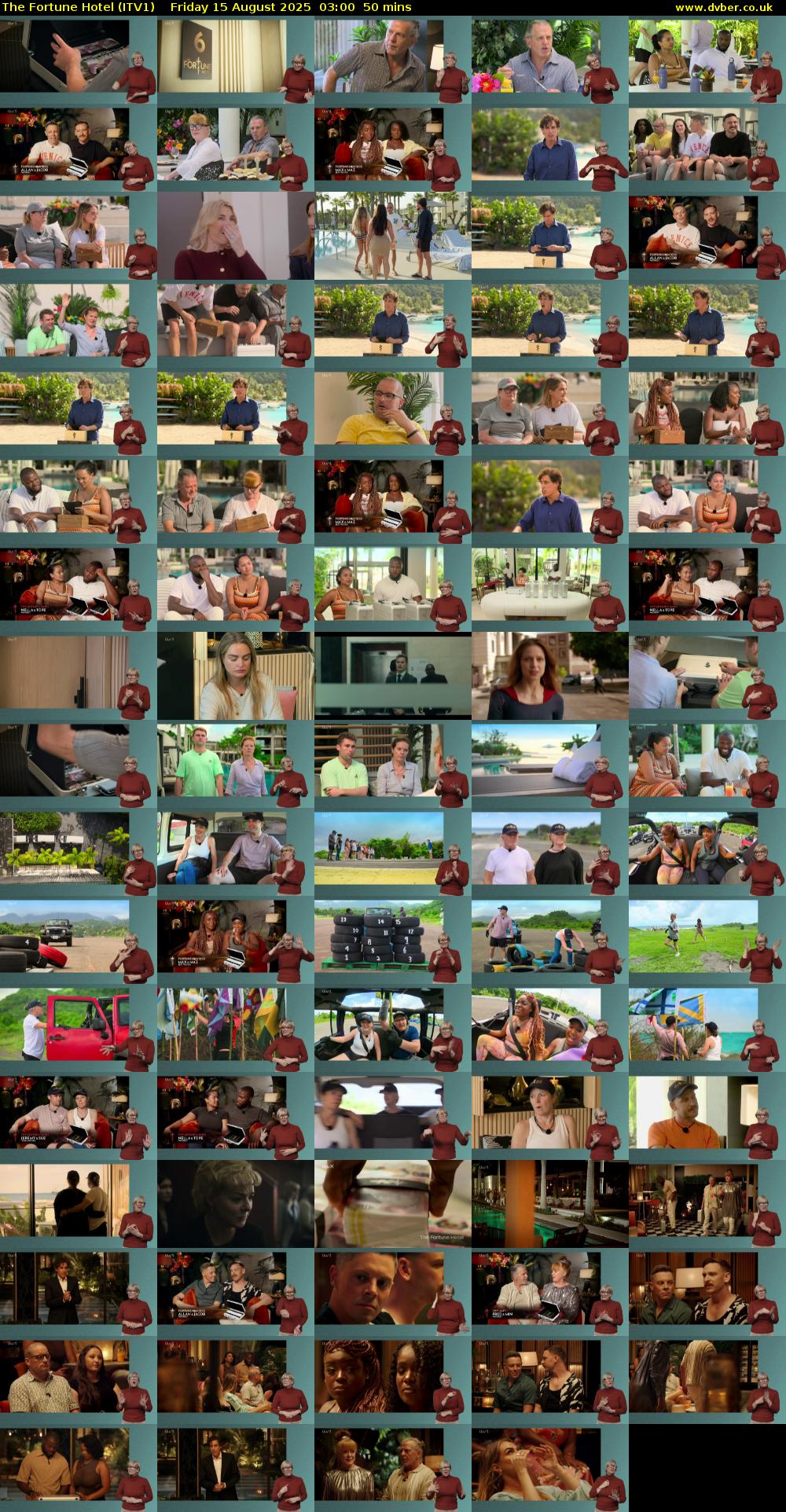 The Fortune Hotel (ITV1) Friday 15 August 2025 03:00 - 03:50