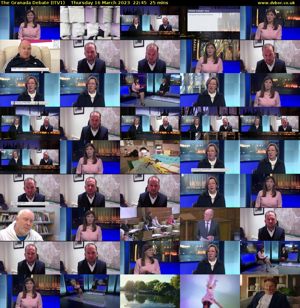 The Granada Debate (ITV1) Thursday 16 March 2023 22:45 - 23:10