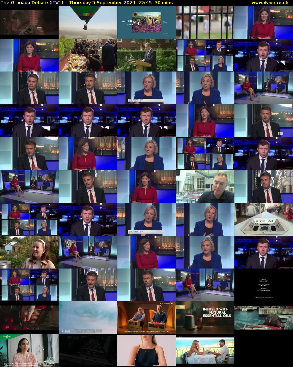 The Granada Debate (ITV1) Thursday 5 September 2024 22:45 - 23:15