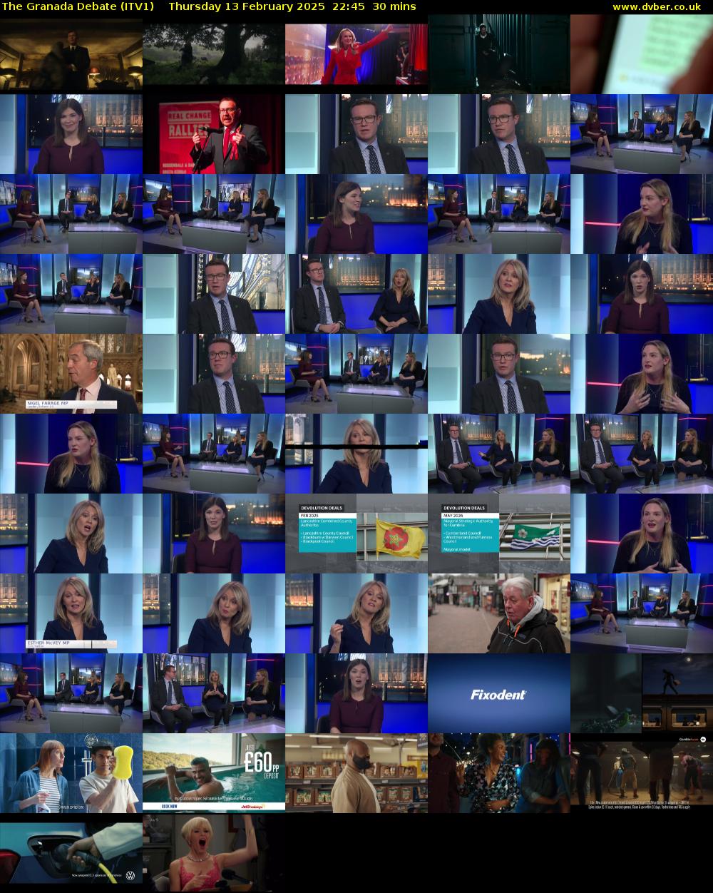 The Granada Debate (ITV1) Thursday 13 February 2025 22:45 - 23:15