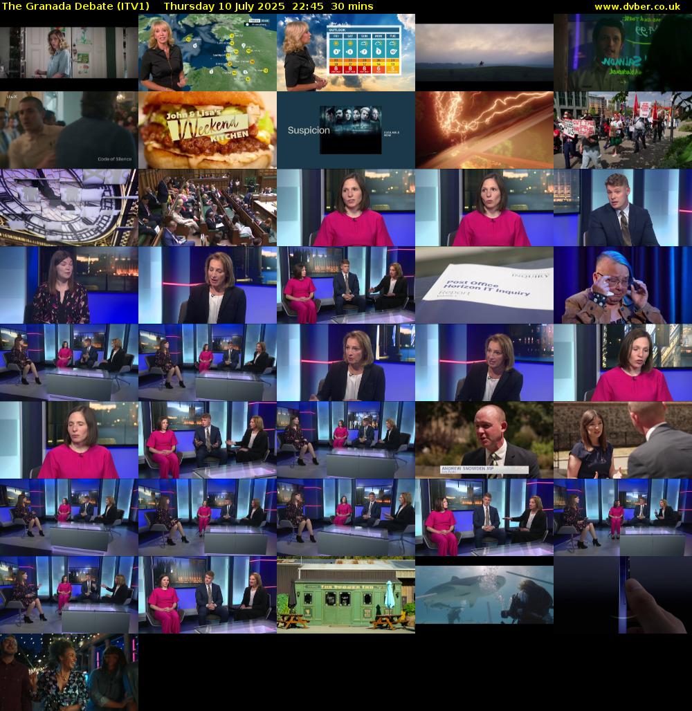 The Granada Debate (ITV1) Thursday 10 July 2025 22:45 - 23:15