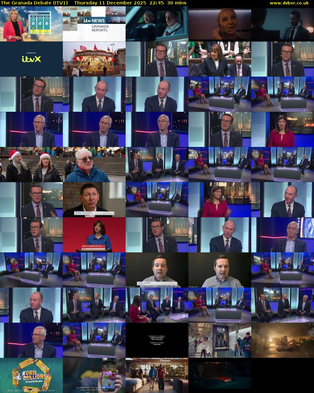 The Granada Debate (ITV1) Thursday 11 December 2025 22:45 - 23:15