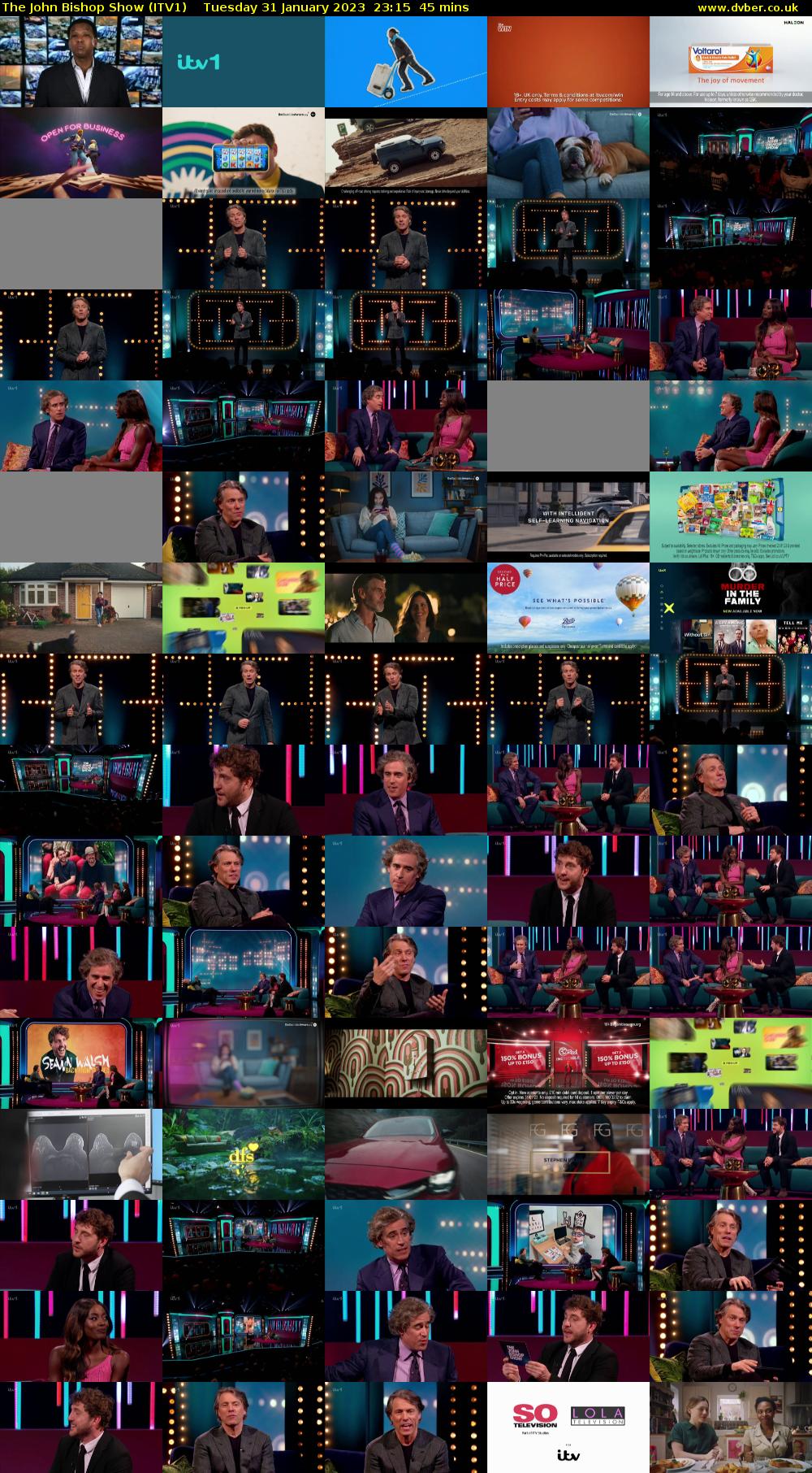 The John Bishop Show (ITV1) Tuesday 31 January 2023 23:15 - 00:00