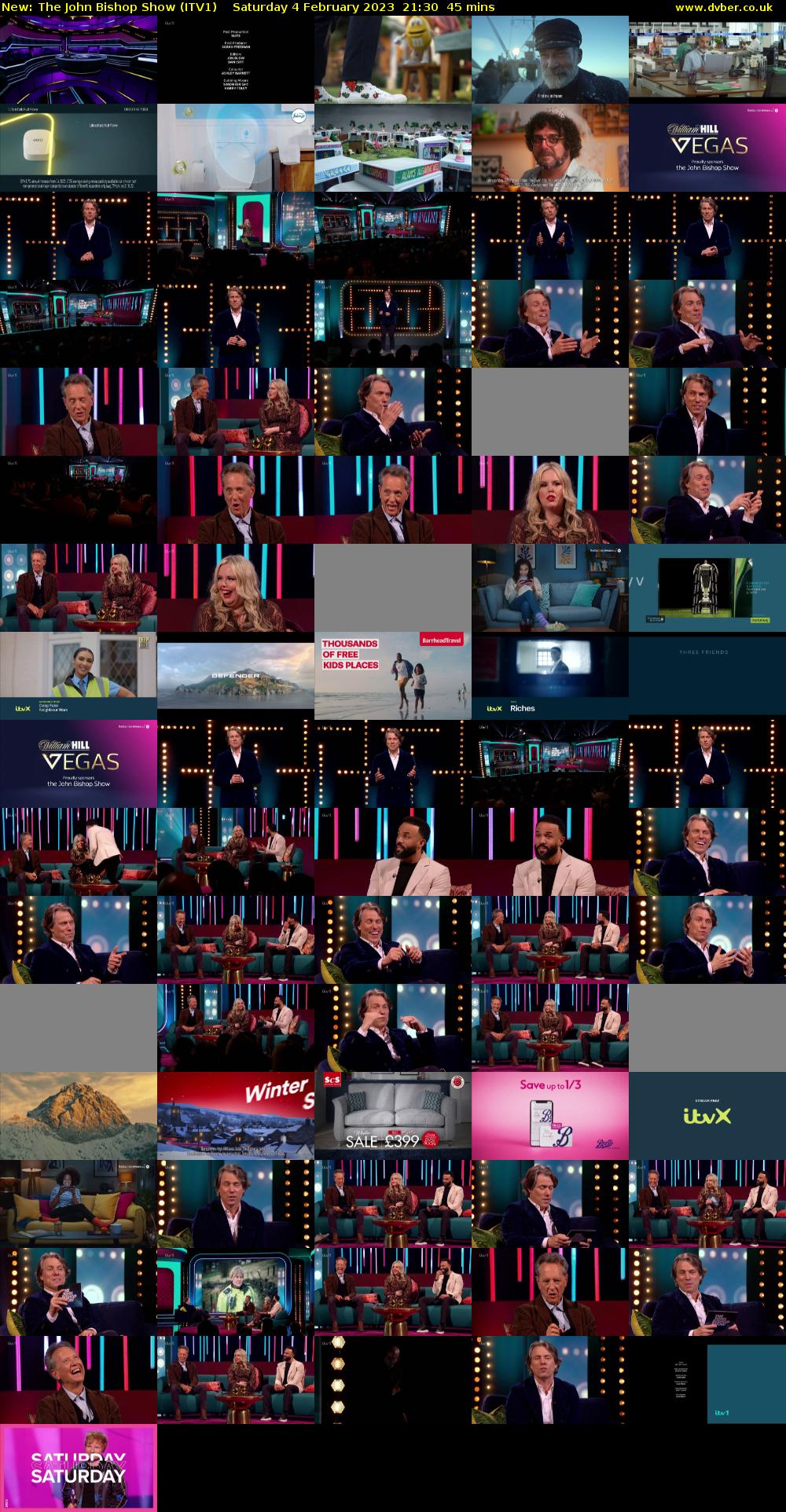 The John Bishop Show (ITV1) Saturday 4 February 2023 21:30 - 22:15