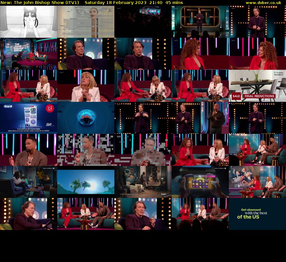 The John Bishop Show (ITV1) Saturday 18 February 2023 21:40 - 22:25
