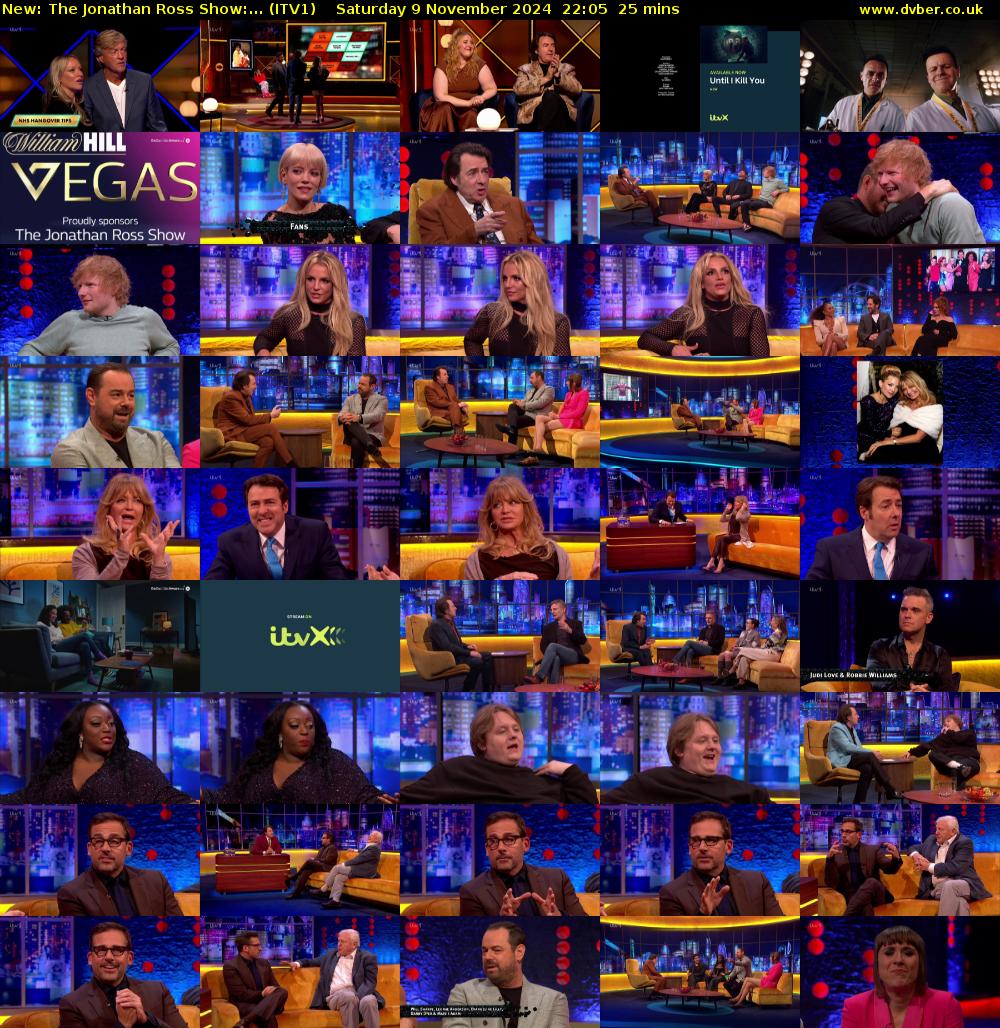 The Jonathan Ross Show:... (ITV1) Saturday 9 November 2024 22:05 - 22:30