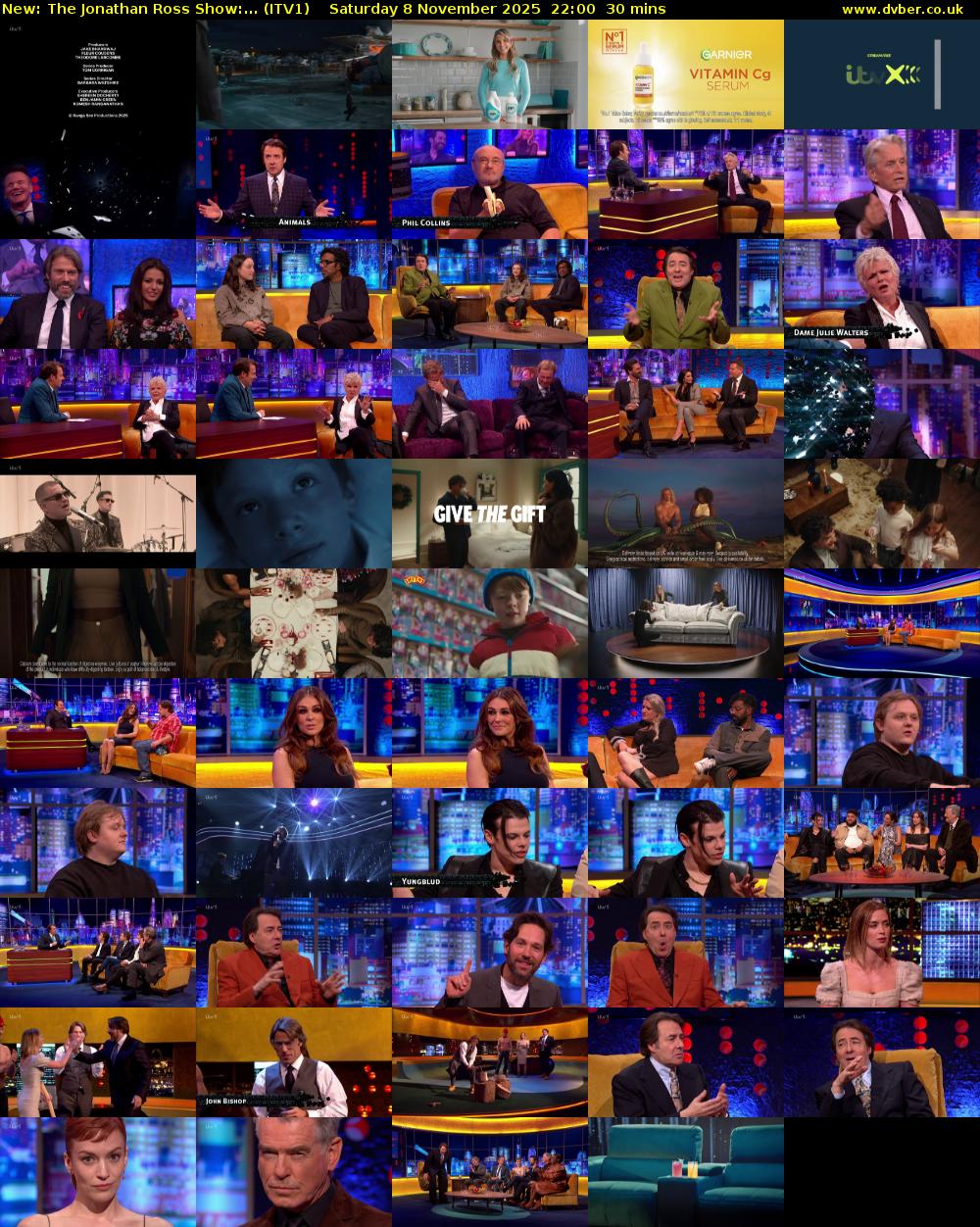The Jonathan Ross Show:... (ITV1) Saturday 8 November 2025 22:00 - 22:30