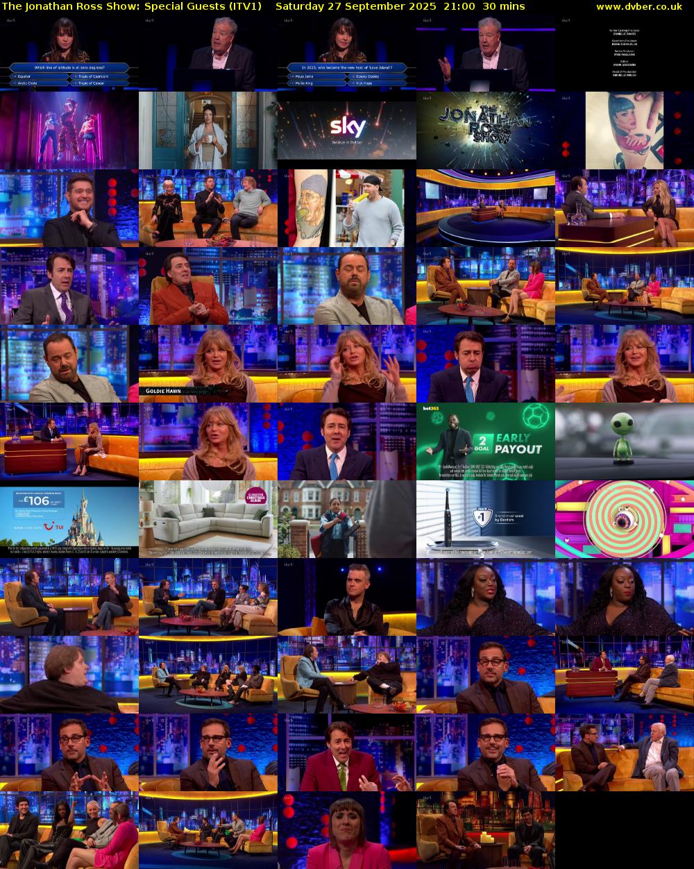 The Jonathan Ross Show: Special Guests (ITV1) Saturday 27 September 2025 21:00 - 21:30