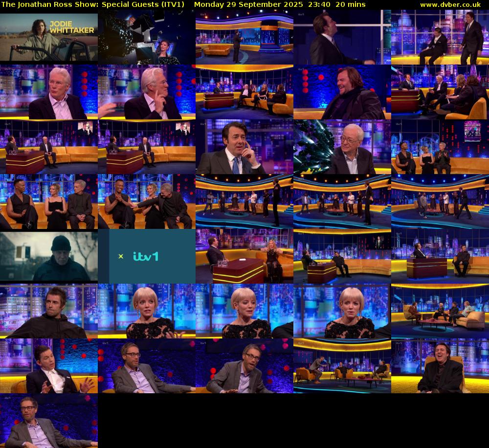 The Jonathan Ross Show: Special Guests (ITV1) Monday 29 September 2025 23:40 - 00:00
