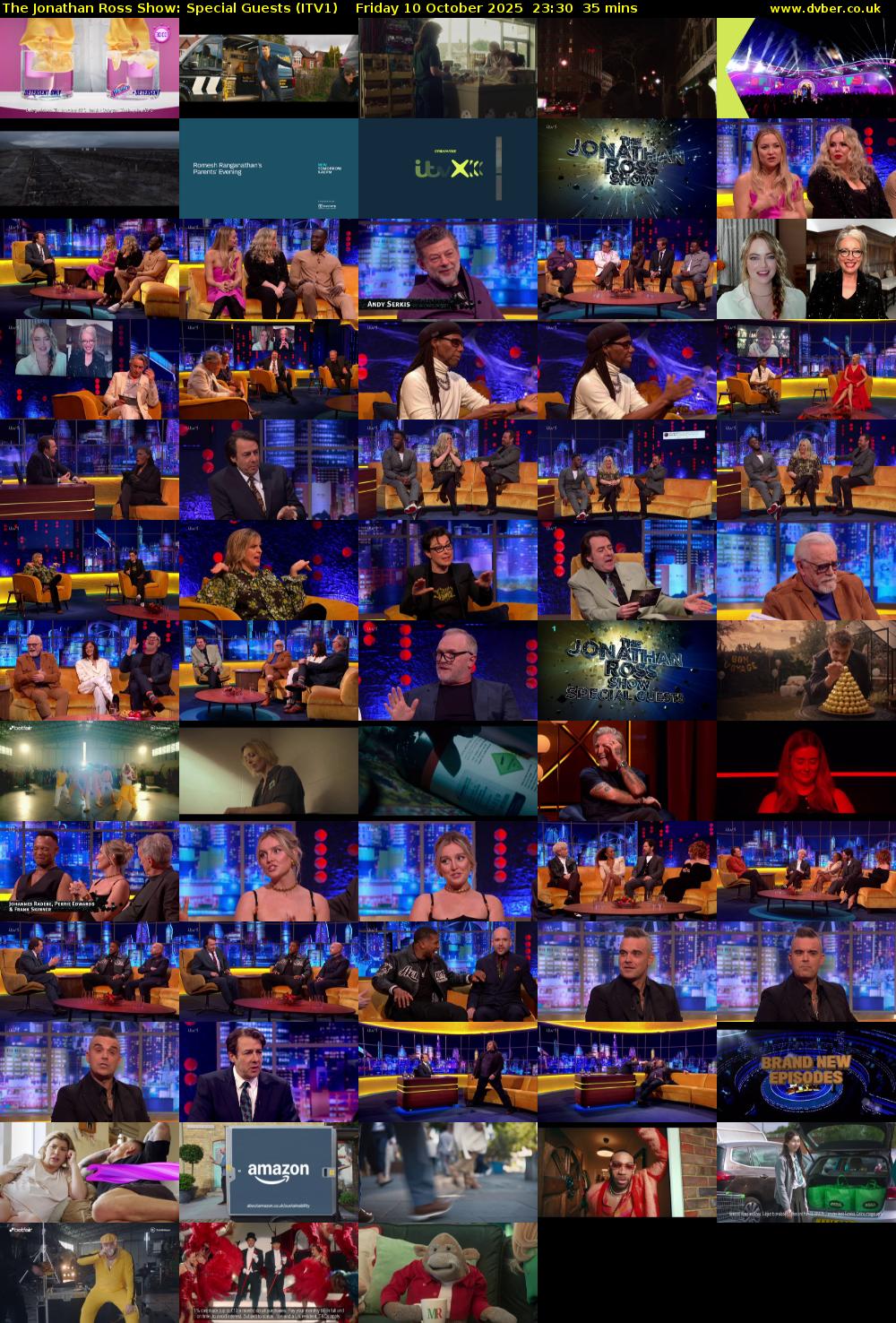 The Jonathan Ross Show: Special Guests (ITV1) Friday 10 October 2025 23:30 - 00:05