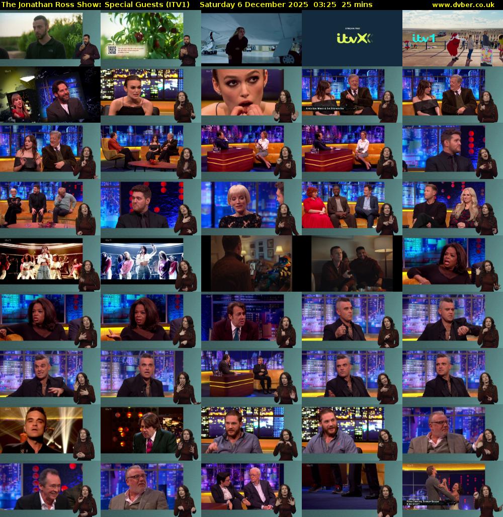 The Jonathan Ross Show: Special Guests (ITV1) Saturday 6 December 2025 03:25 - 03:50