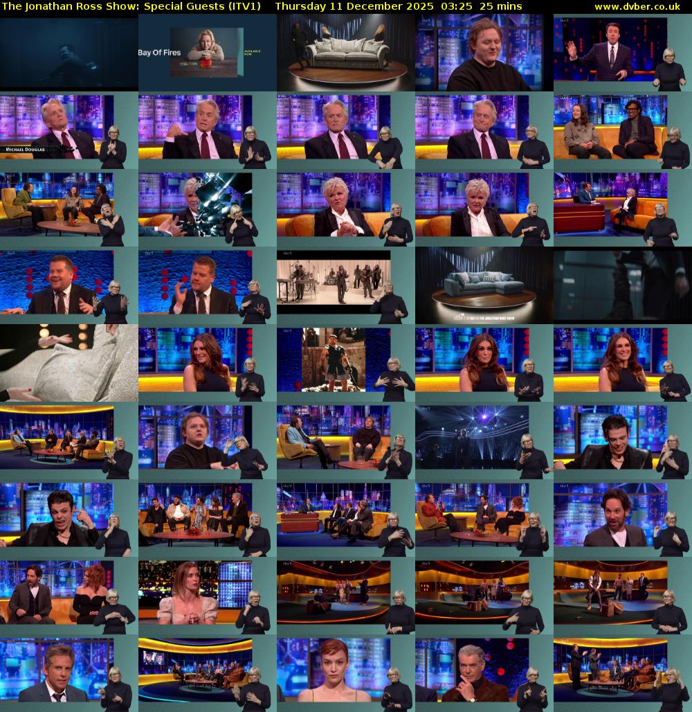 The Jonathan Ross Show: Special Guests (ITV1) Thursday 11 December 2025 03:25 - 03:50