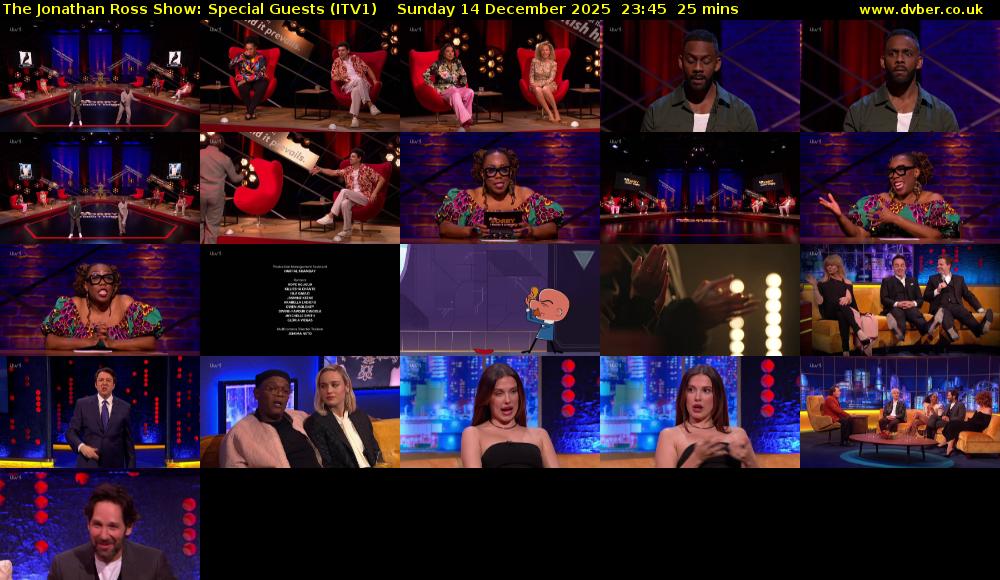 The Jonathan Ross Show: Special Guests (ITV1) Sunday 14 December 2025 23:45 - 00:10