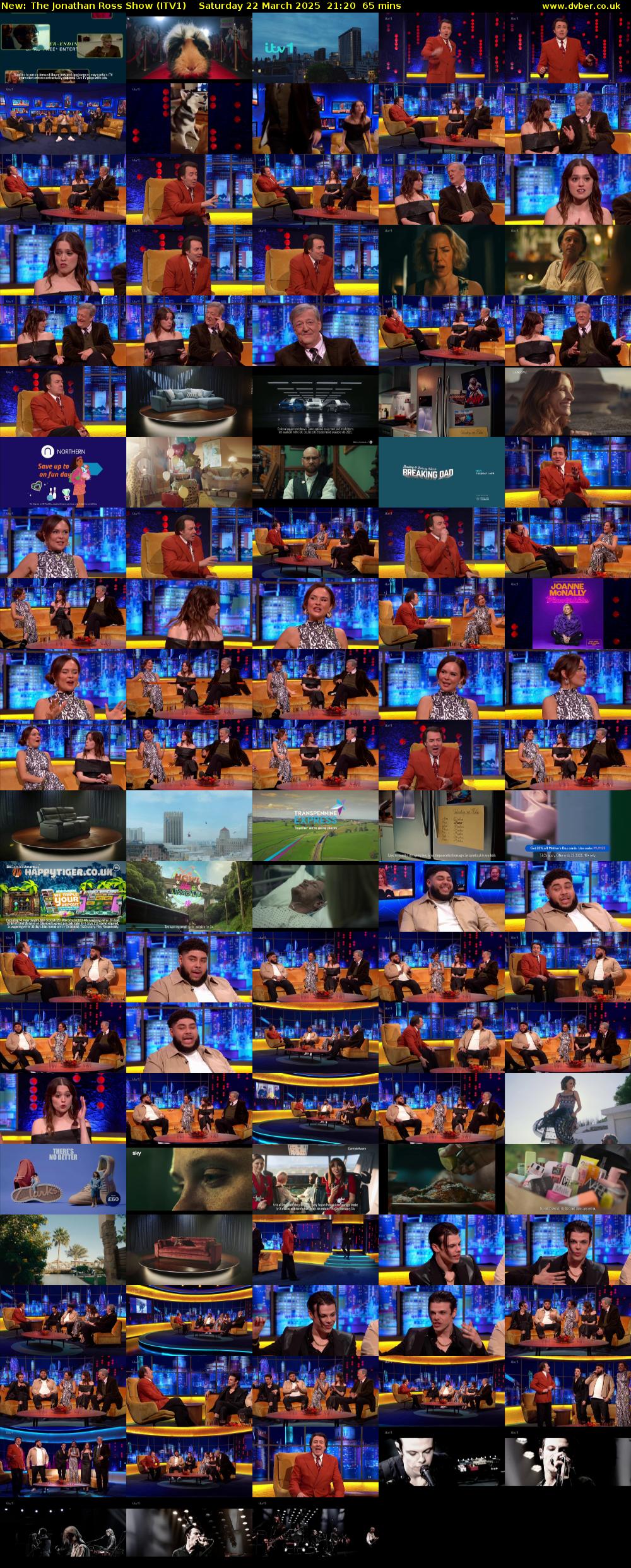 The Jonathan Ross Show (ITV1) Saturday 22 March 2025 21:20 - 22:25