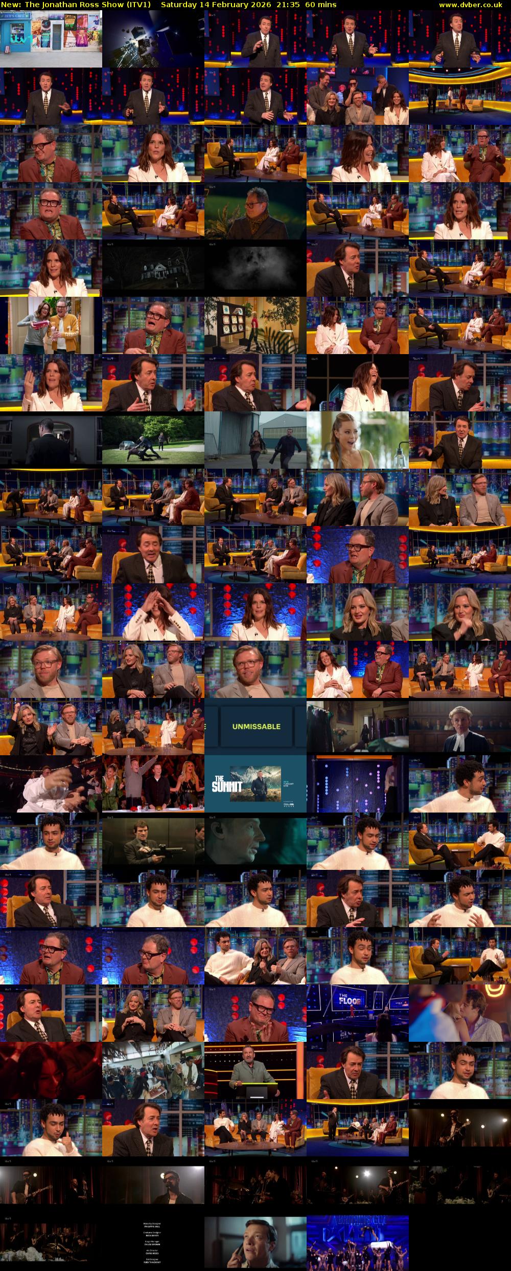 The Jonathan Ross Show (ITV1) Saturday 14 February 2026 21:35 - 22:35