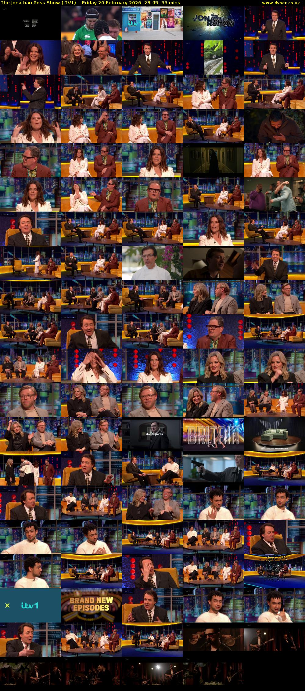 The Jonathan Ross Show (ITV1) Friday 20 February 2026 23:45 - 00:40