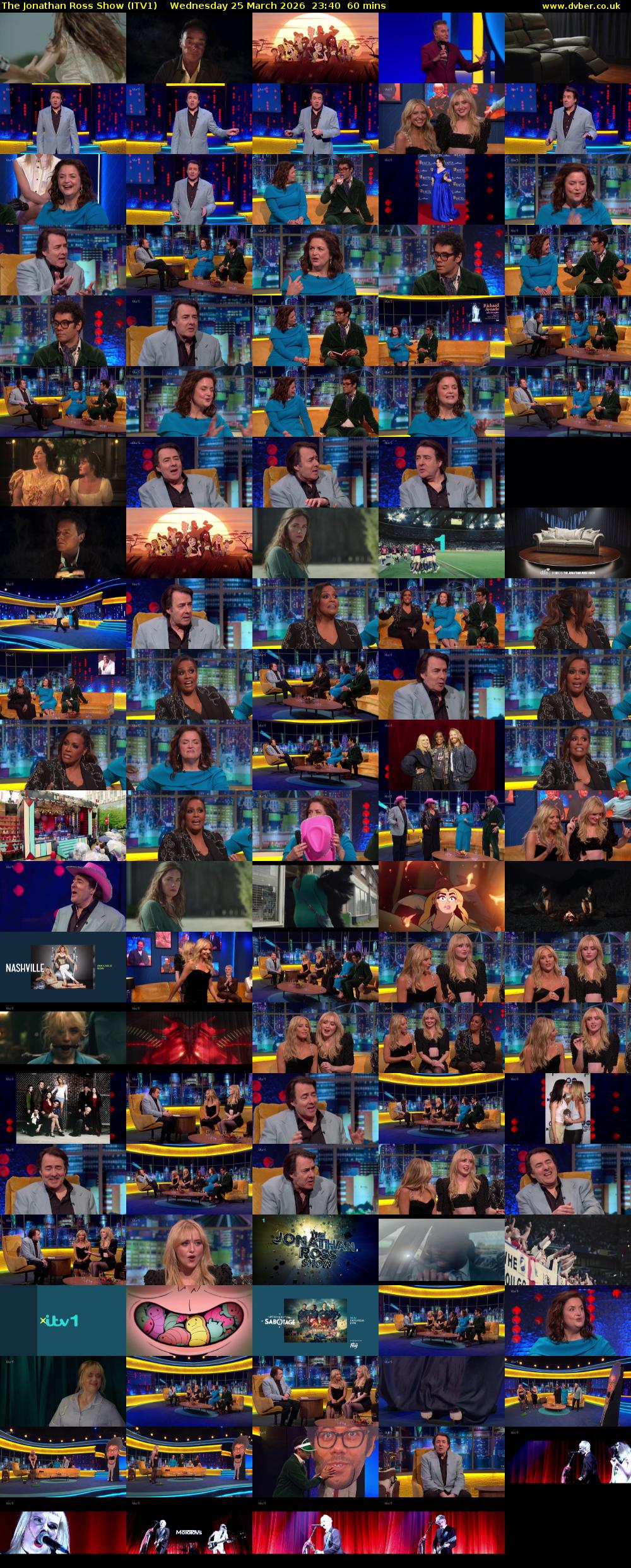 The Jonathan Ross Show (ITV1) Wednesday 25 March 2026 23:40 - 00:40