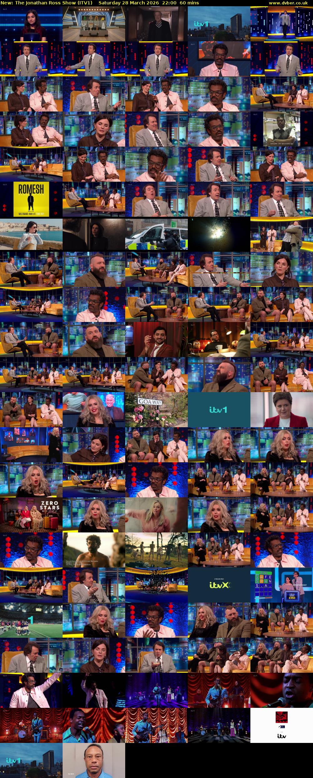 The Jonathan Ross Show (ITV1) Saturday 28 March 2026 22:00 - 23:00
