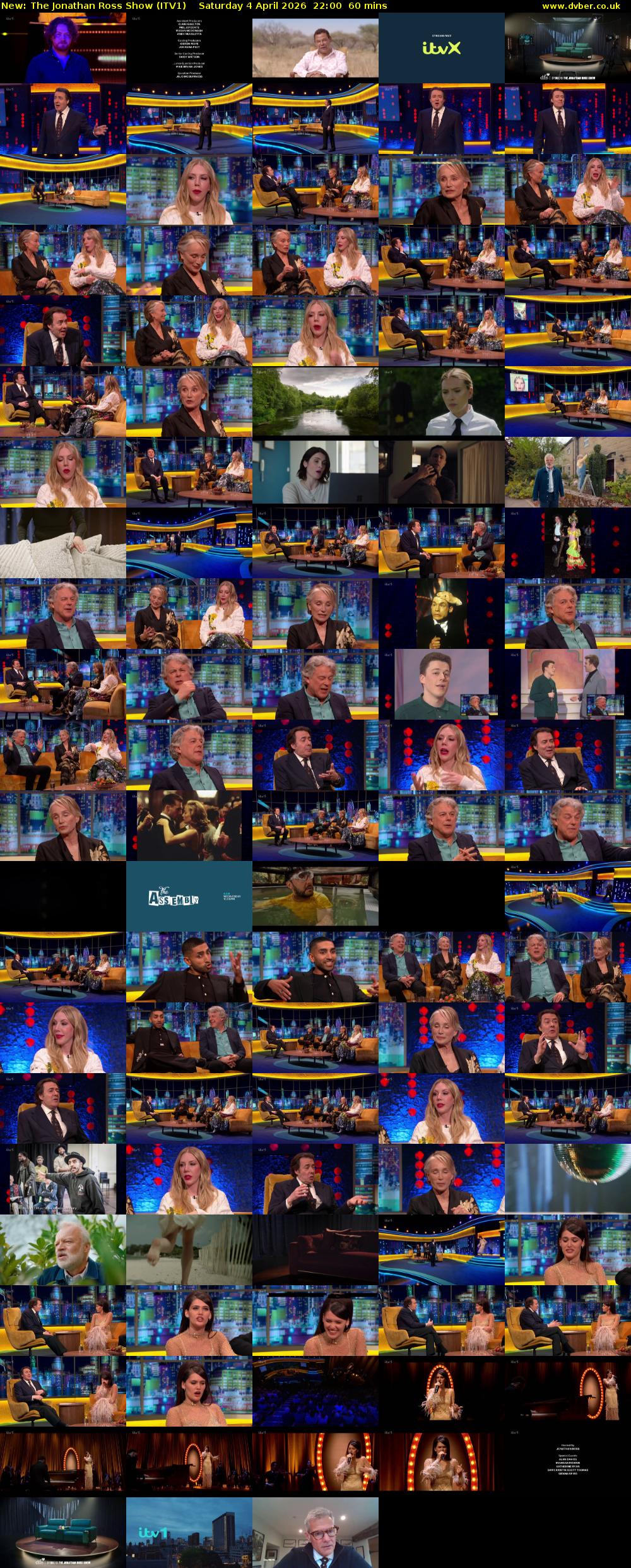 The Jonathan Ross Show (ITV1) Saturday 4 April 2026 22:00 - 23:00
